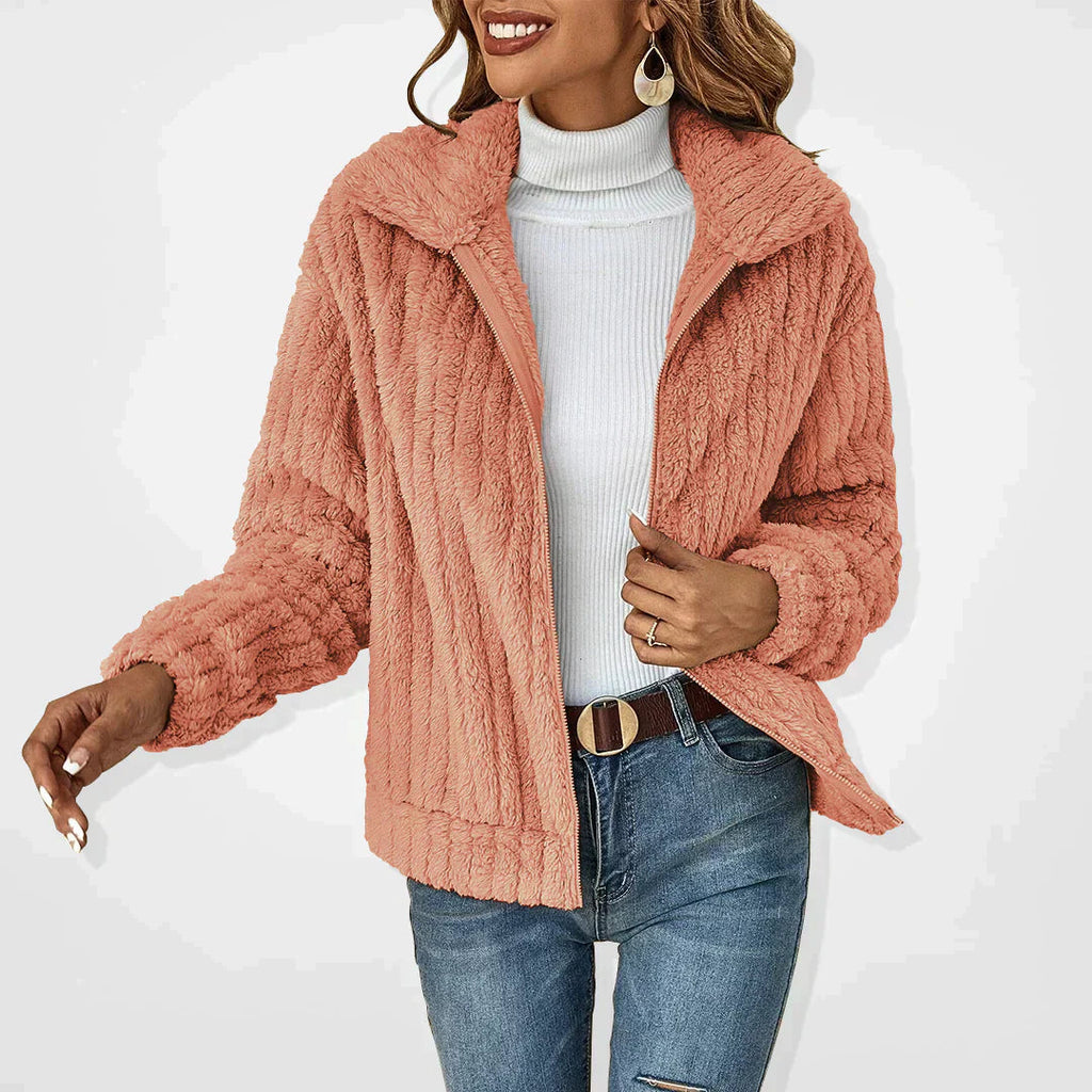 Strickjacke Damen | Kuschelweich & Zipper mit Reverskragen