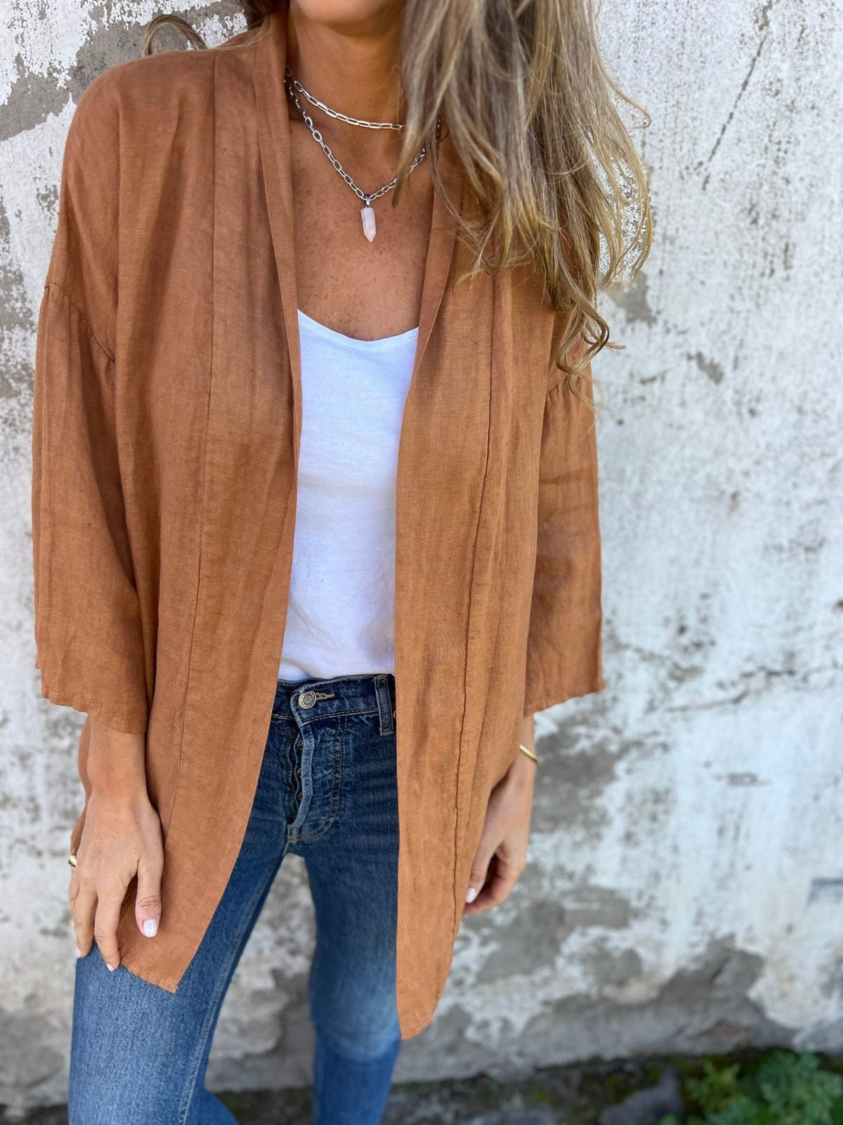 Strickjacke Damen | Offene Front & 3/4-Arm