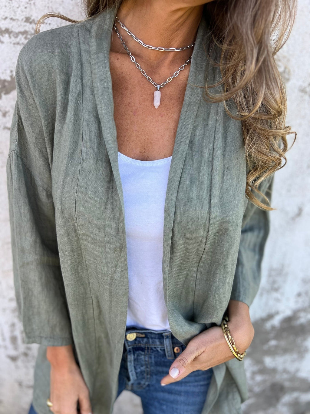 Strickjacke Damen | Offene Front & 3/4-Arm