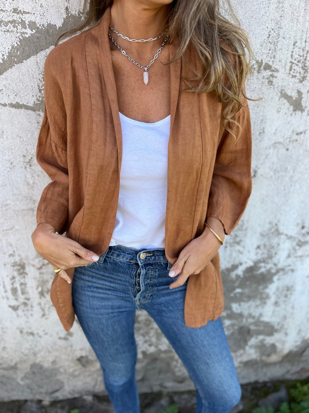 Strickjacke Damen | Offene Front & 3/4-Arm