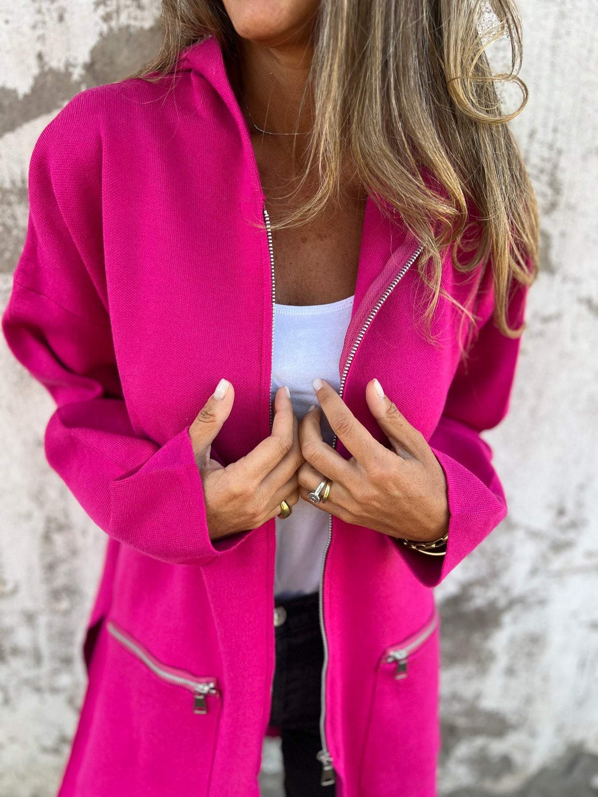 Strickjacke Damen | Reißverschluss & Longform