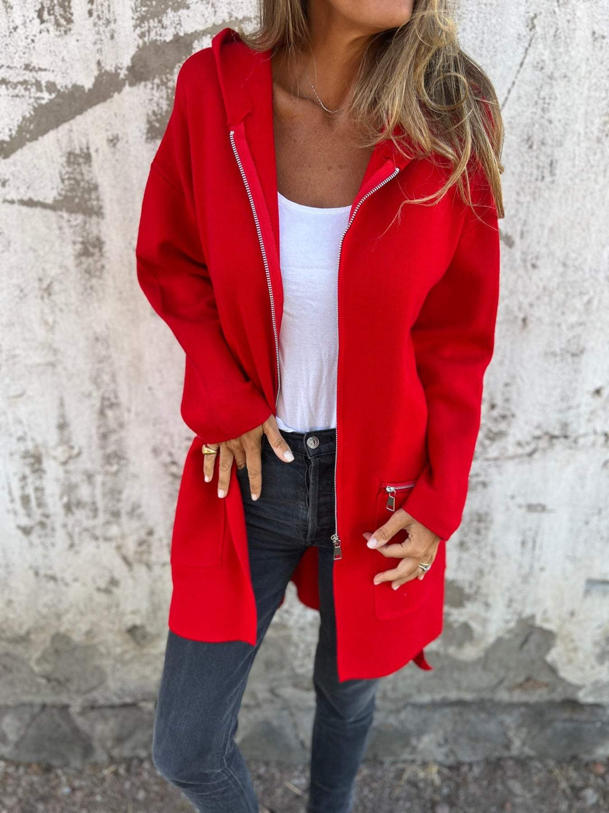 Strickjacke Damen | Reißverschluss & Longform