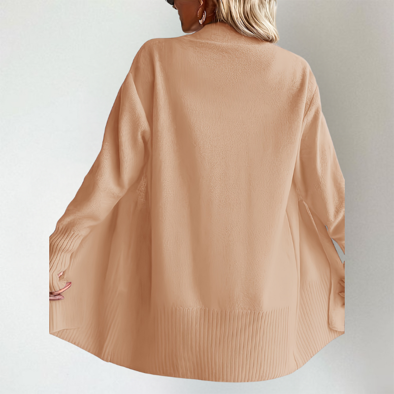 Strickjacke Damen | Rippdetails & Offener Schnitt