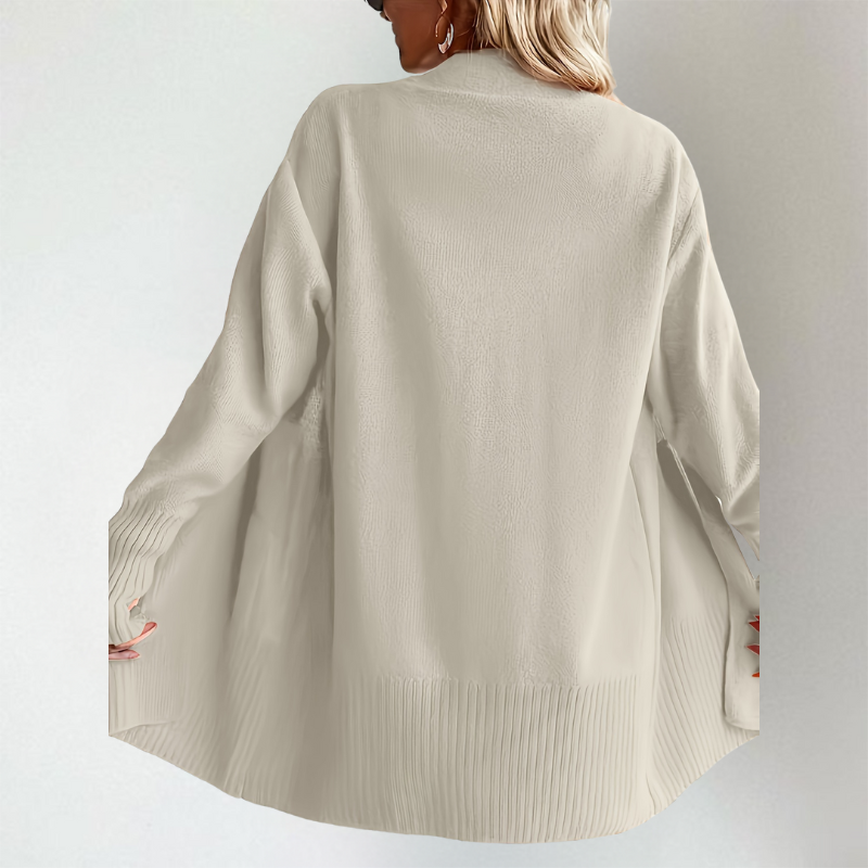 Strickjacke Damen | Rippdetails & Offener Schnitt
