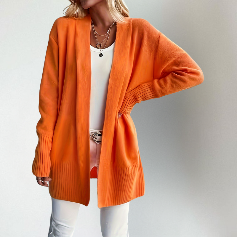Strickjacke Damen | Rippdetails & Offener Schnitt