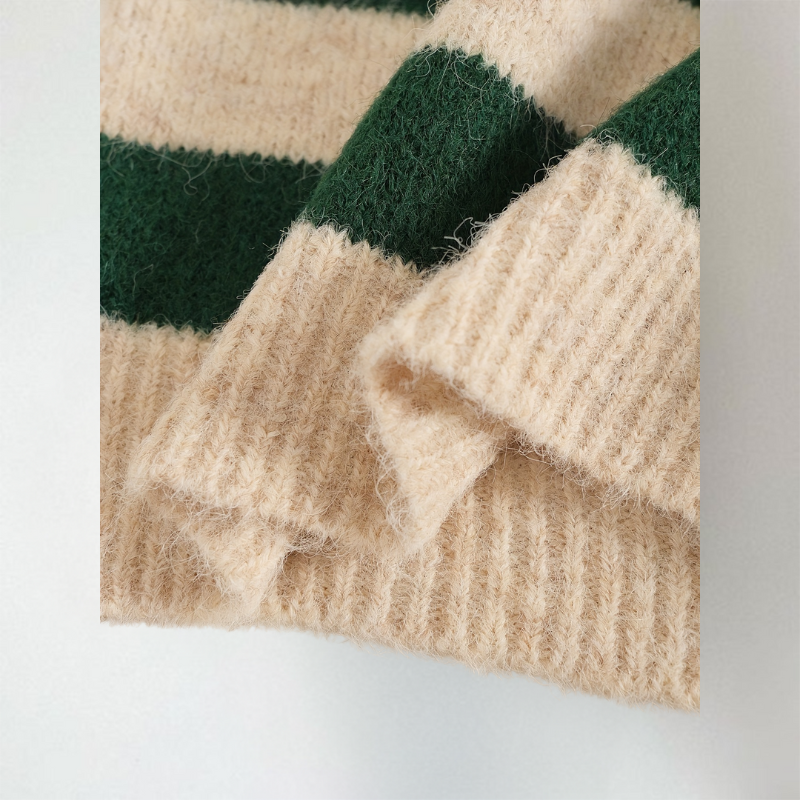 Strickjacke Damen | Streifendesign & Knopfleiste