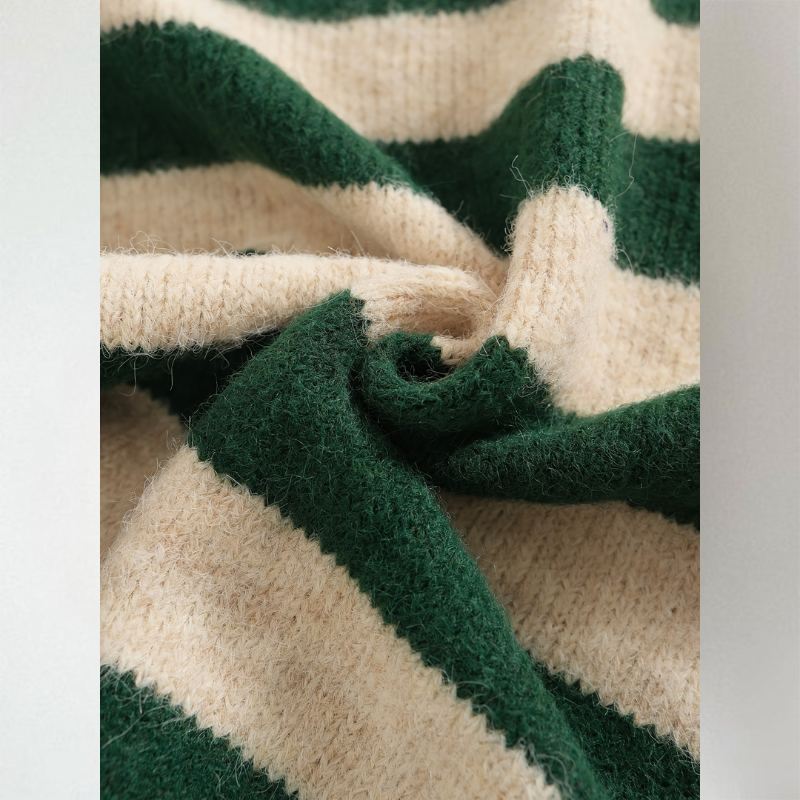 Strickjacke Damen | Streifendesign & Knopfleiste
