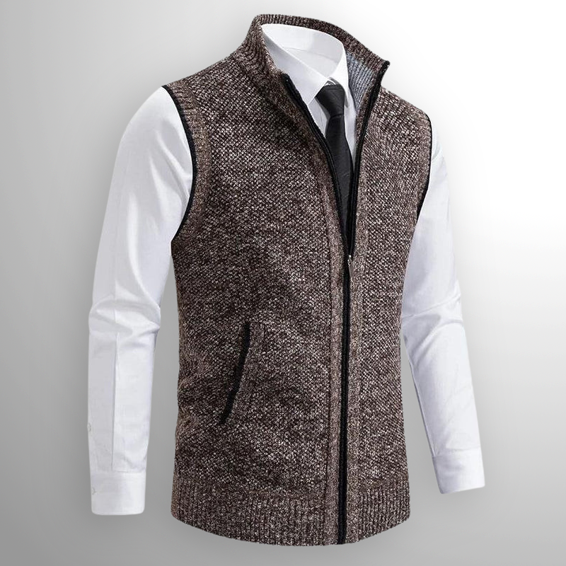 Strickweste Herren | Reißverschluss & Stehkragen-Komfort