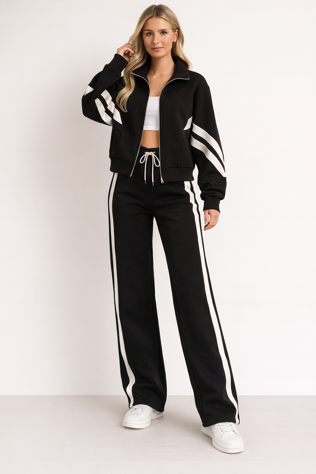Stylisches zweiteiliges Trainingsset für Damen – Eleganz und Komfort für Alltag und Freizeit
