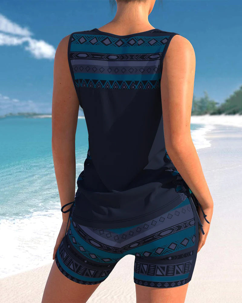 Tankini Damen | Ethno-Muster & Shorts-Set