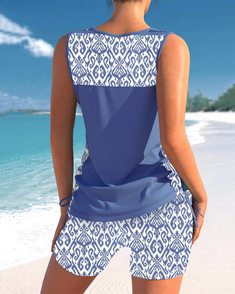 Tankini Damen | Ethno-Muster & Shorts-Set