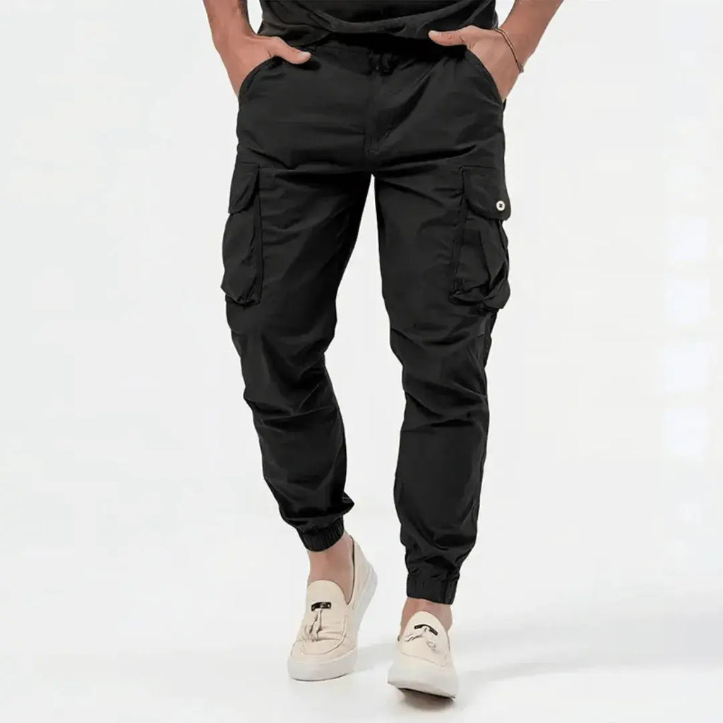 Kofi | Herren Cargo Jogger Hose Baumwolle Tapered Freizeithose