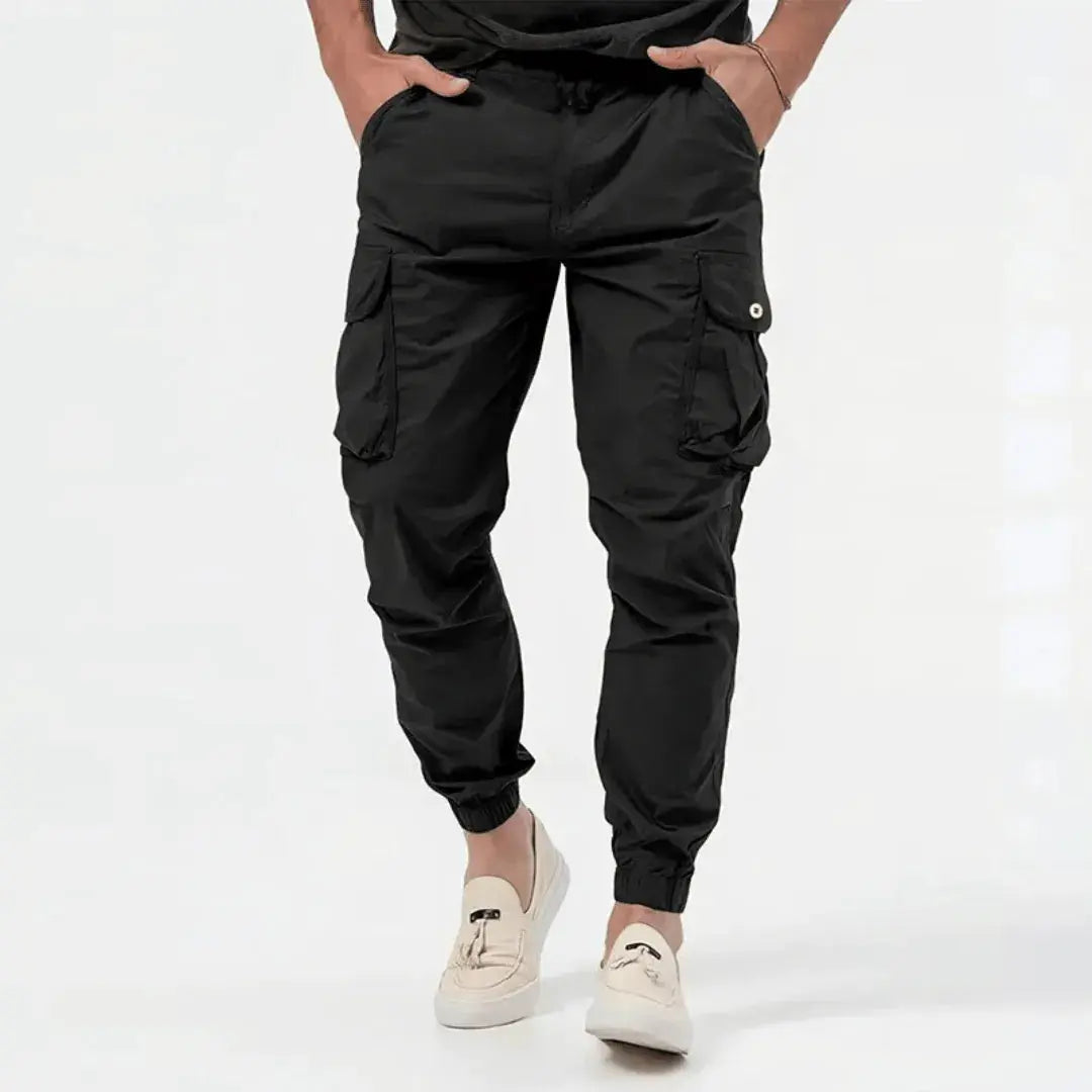 Kofi | Herren Cargo Jogger Hose Baumwolle Tapered Freizeithose