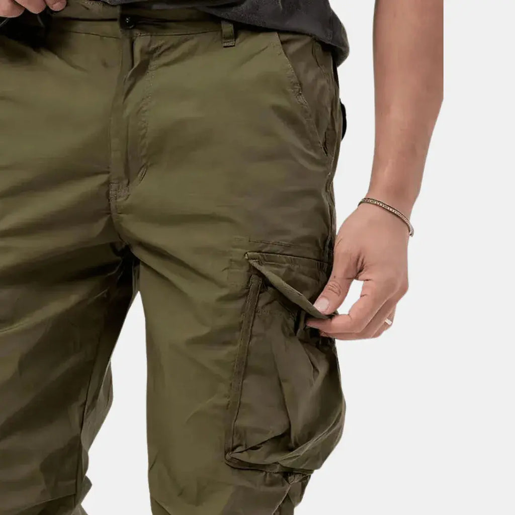 Kofi | Herren Cargo Jogger Hose Baumwolle Tapered Freizeithose