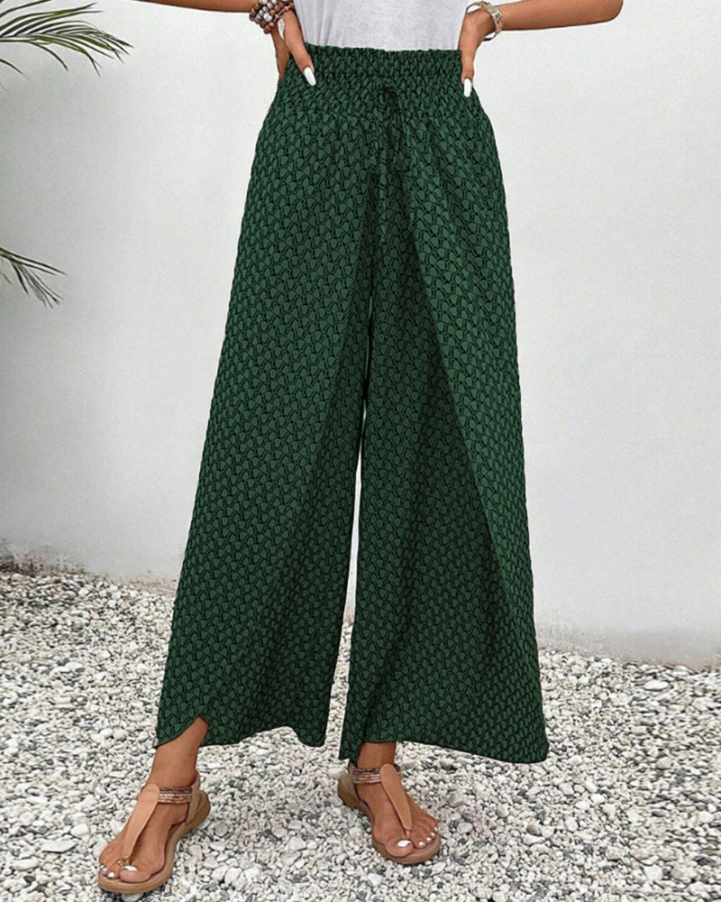 Hose mit weitem Bein Damen | Gemustert & Fließend