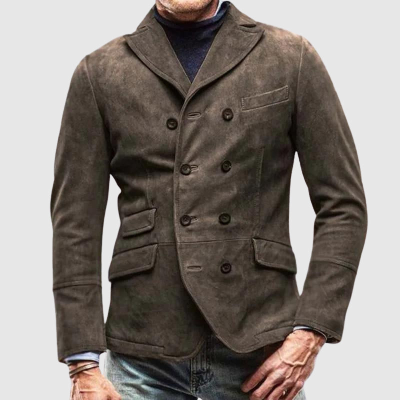 Herren Vintage Zweireihig Blazer Jacke