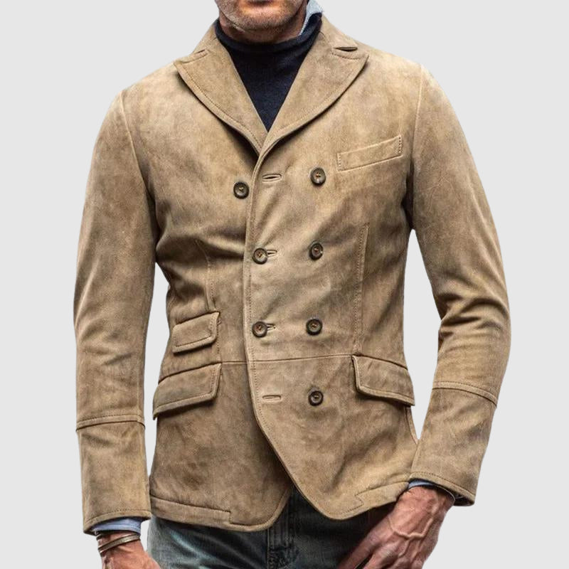 Herren Vintage Zweireihig Blazer Jacke