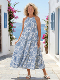 Isadora | Ärmelloses Hochgeschlossenes Maxikleid