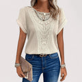 Top Damen | Spitzendetail & Waffelstruktur
