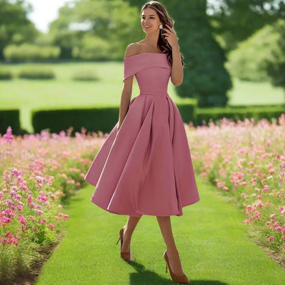 Trägerloses Midi-Kleid für Frauen – Elegantes Sommerkleid mit fließender Passform