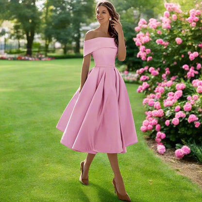 Trägerloses Midi-Kleid für Frauen – Elegantes Sommerkleid mit fließender Passform
