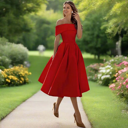 Trägerloses Midi-Kleid für Frauen – Elegantes Sommerkleid mit fließender Passform