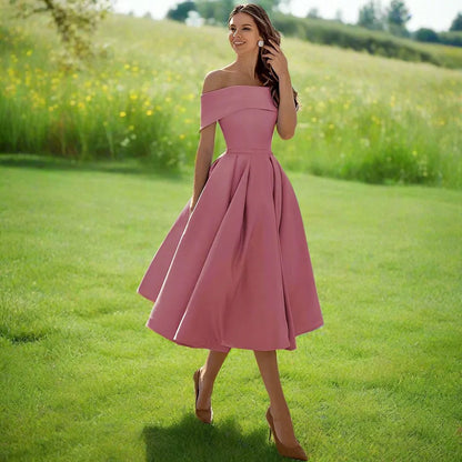 Trägerloses Midi-Kleid für Frauen – Elegantes Sommerkleid mit fließender Passform