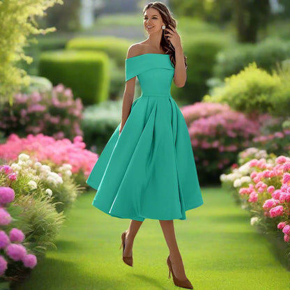 Trägerloses Midi-Kleid für Frauen – Elegantes Sommerkleid mit fließender Passform