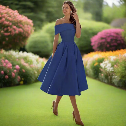 Trägerloses Midi-Kleid für Frauen – Elegantes Sommerkleid mit fließender Passform