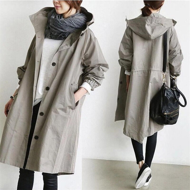 Trenchcoat für Damen | Kapuze & souveräner Wetterschutz