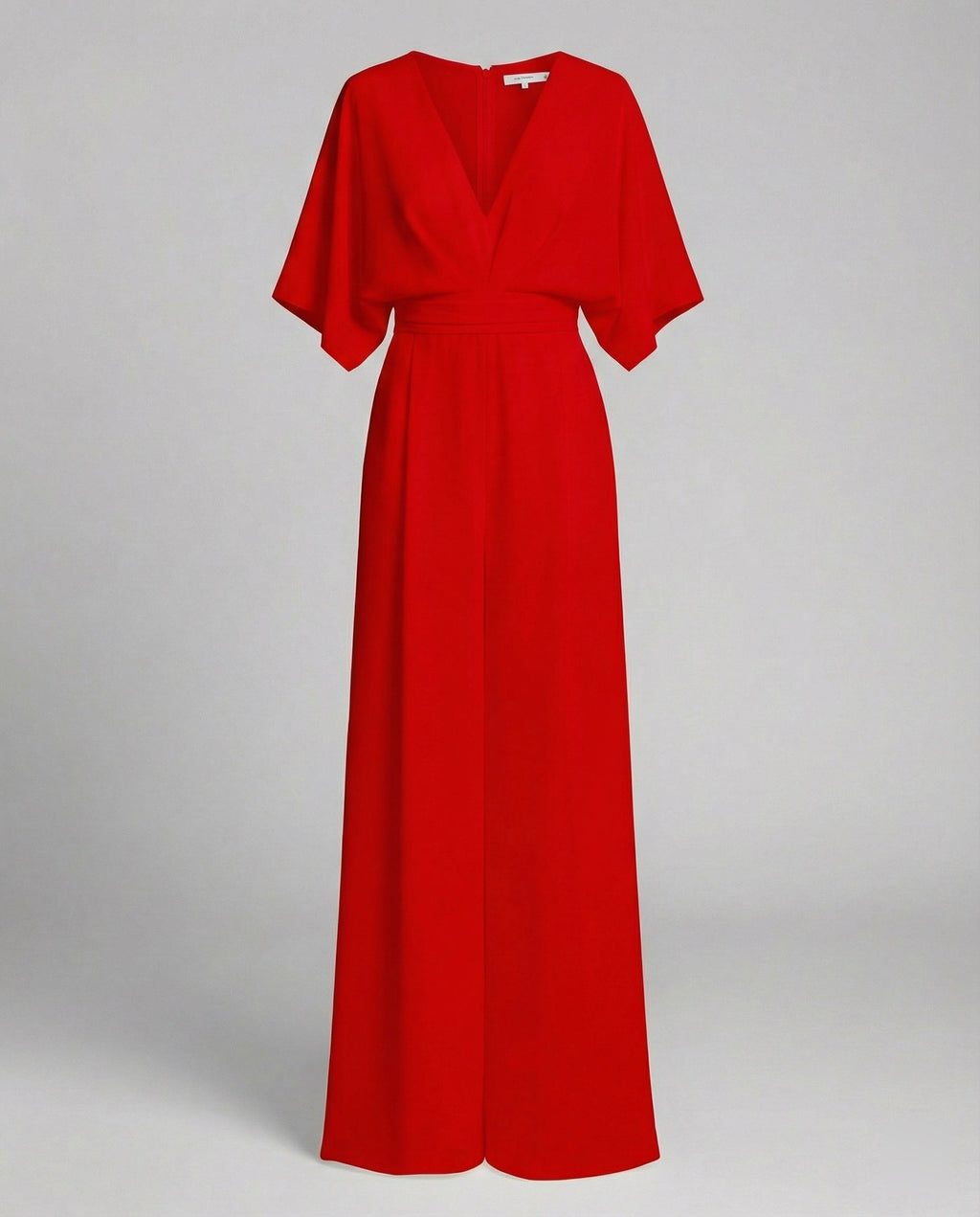 Eleganter Jumpsuit mit kurzen Ärmeln und V-Ausschnitt