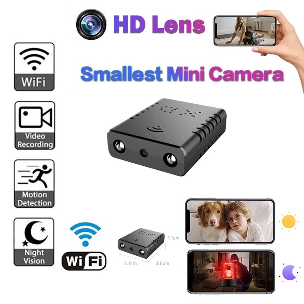 Ultrakompakte Full HD-Minikamera mit Nachtsicht und Bewegungserkennung
