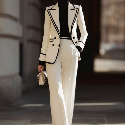 Mirela | Damen Leichter Hosenanzug Doppelreihig – Blazer Anzug Sommer Business 2026
