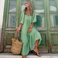 Damen Boho Gedruckt Sommerkleid