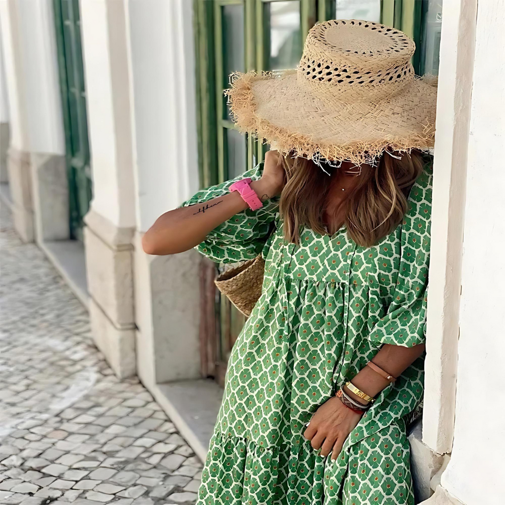 Damen Boho Gedruckt Sommerkleid