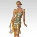 Sabine | Paillettenbesetztes Kleid mit Quastensaum