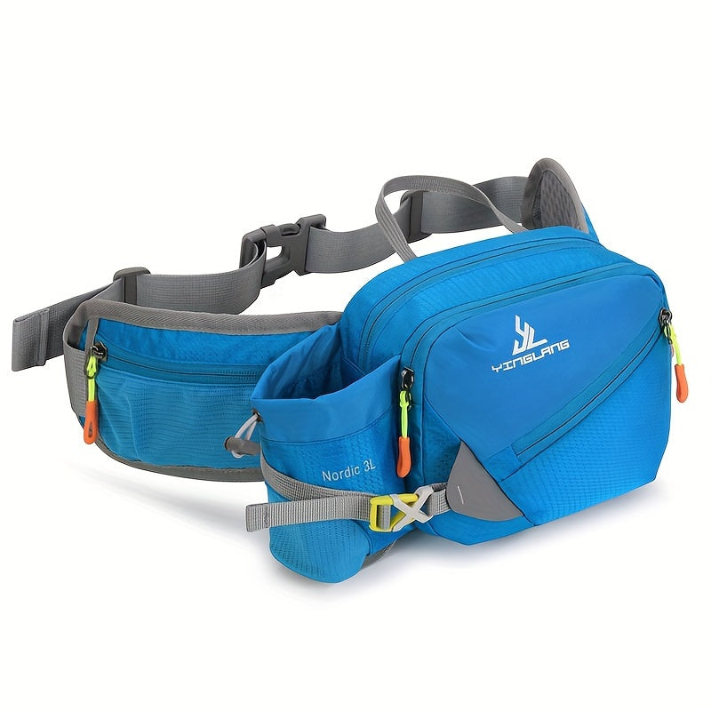 Vielseitige Laufgürteltasche mit Flaschenhalter – Strapazierfähiges Nylon mit Reißverschlüssen für Wanderungen und Marathonläufe.