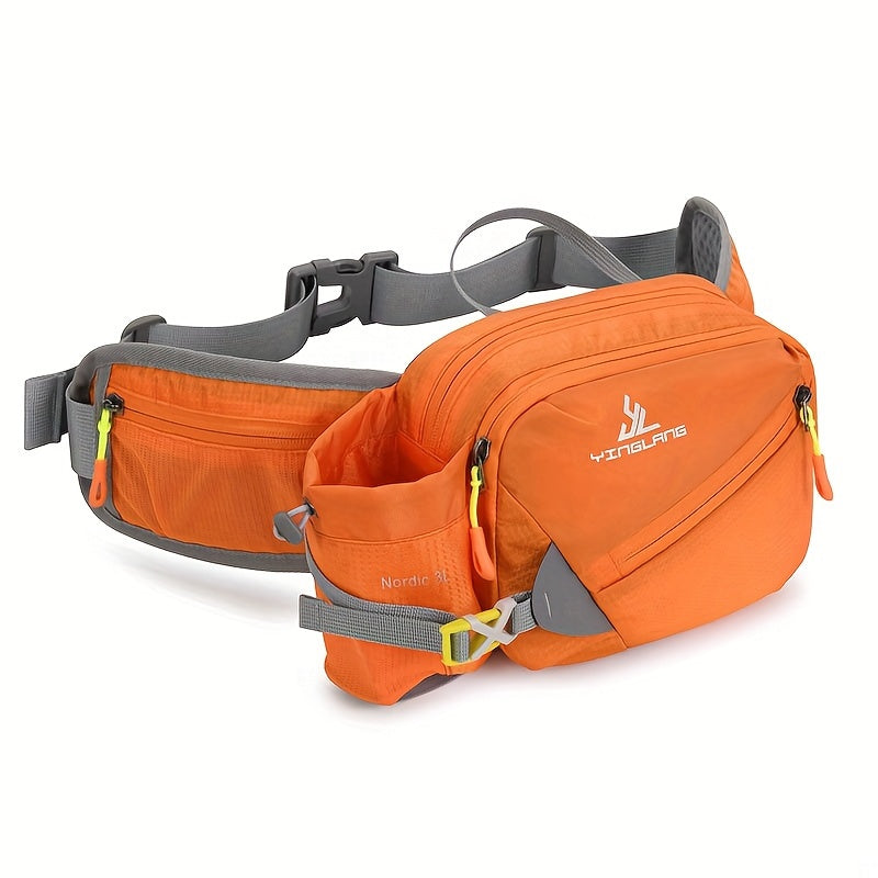 Vielseitige Laufgürteltasche mit Flaschenhalter – Strapazierfähiges Nylon mit Reißverschlüssen für Wanderungen und Marathonläufe.