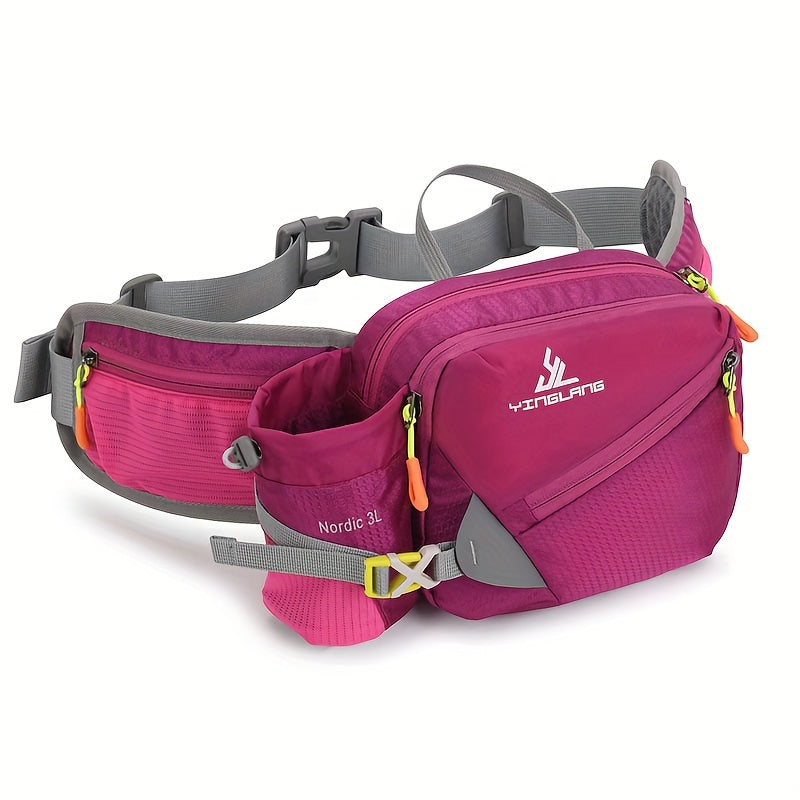 Vielseitige Laufgürteltasche mit Flaschenhalter – Strapazierfähiges Nylon mit Reißverschlüssen für Wanderungen und Marathonläufe.