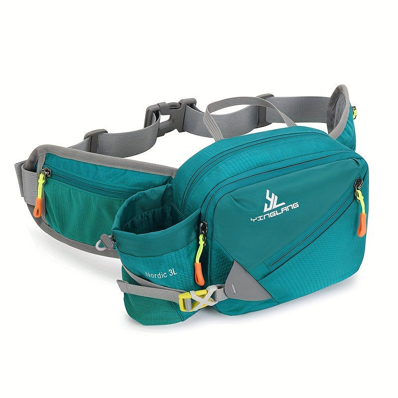 Vielseitige Laufgürteltasche mit Flaschenhalter – Strapazierfähiges Nylon mit Reißverschlüssen für Wanderungen und Marathonläufe.