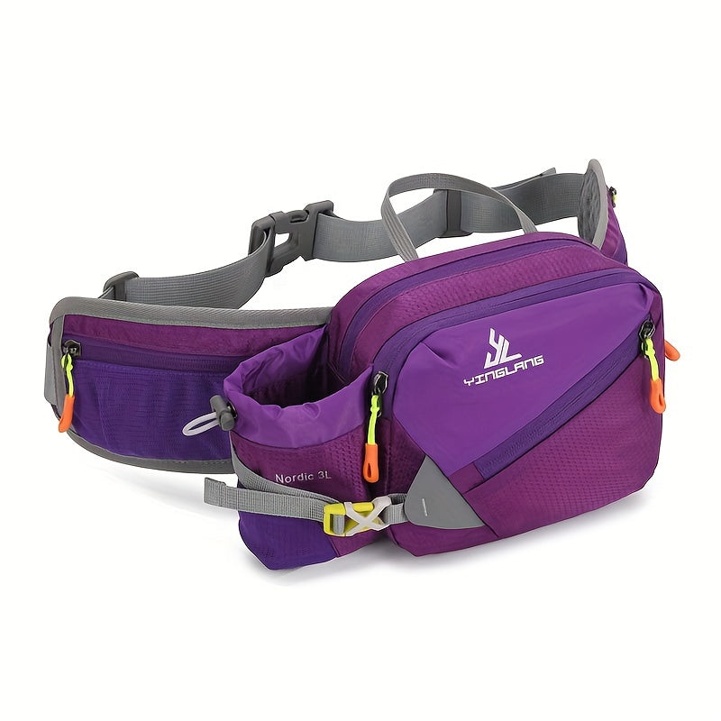 Vielseitige Laufgürteltasche mit Flaschenhalter – Strapazierfähiges Nylon mit Reißverschlüssen für Wanderungen und Marathonläufe.