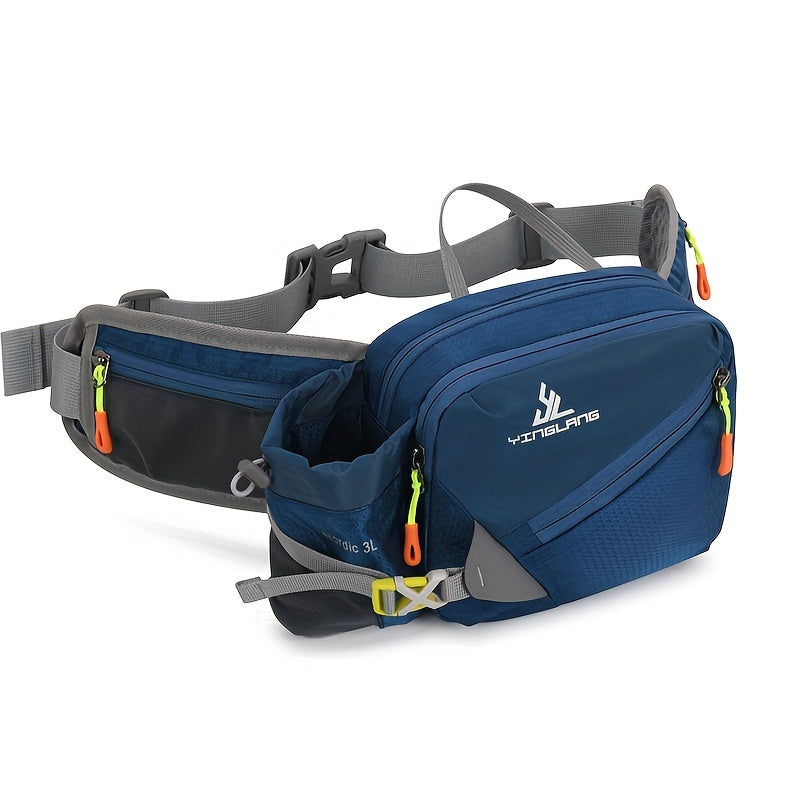 Vielseitige Laufgürteltasche mit Flaschenhalter – Strapazierfähiges Nylon mit Reißverschlüssen für Wanderungen und Marathonläufe.