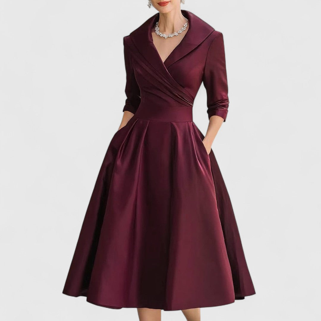 Vielseitiges Midikleid mit V-Ausschnitt für moderne Frauen