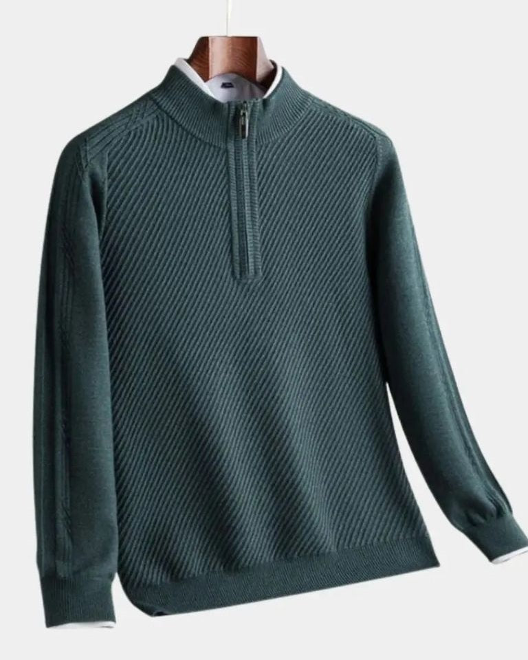 VILHELM™ | BASIC-PULLOVER MIT HALBEM REIẞVERSCHLUSS