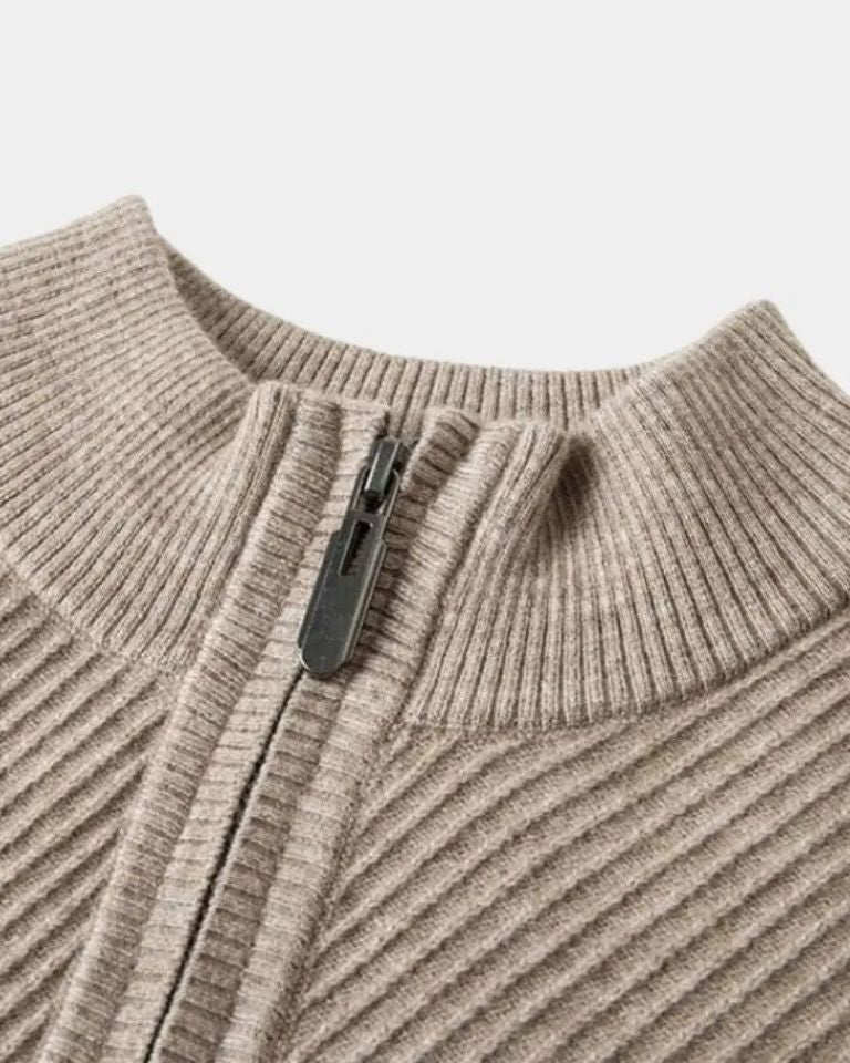 VILHELM™ | BASIC-PULLOVER MIT HALBEM REIẞVERSCHLUSS