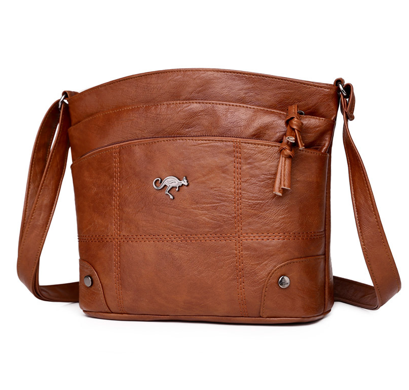 Vintage-Schultertasche für Damen, praktisch aus PU, für den Alltag