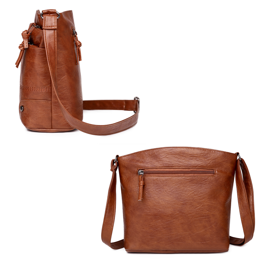 Vintage-Schultertasche für Damen, praktisch aus PU, für den Alltag