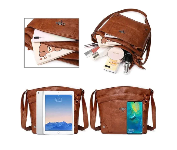 Vintage-Schultertasche für Damen, praktisch aus PU, für den Alltag