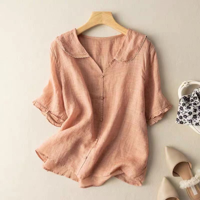 Vintage Damenbluse mit Knopfdetail – Elegante und Luftige Bluse für Vielseitige Looks