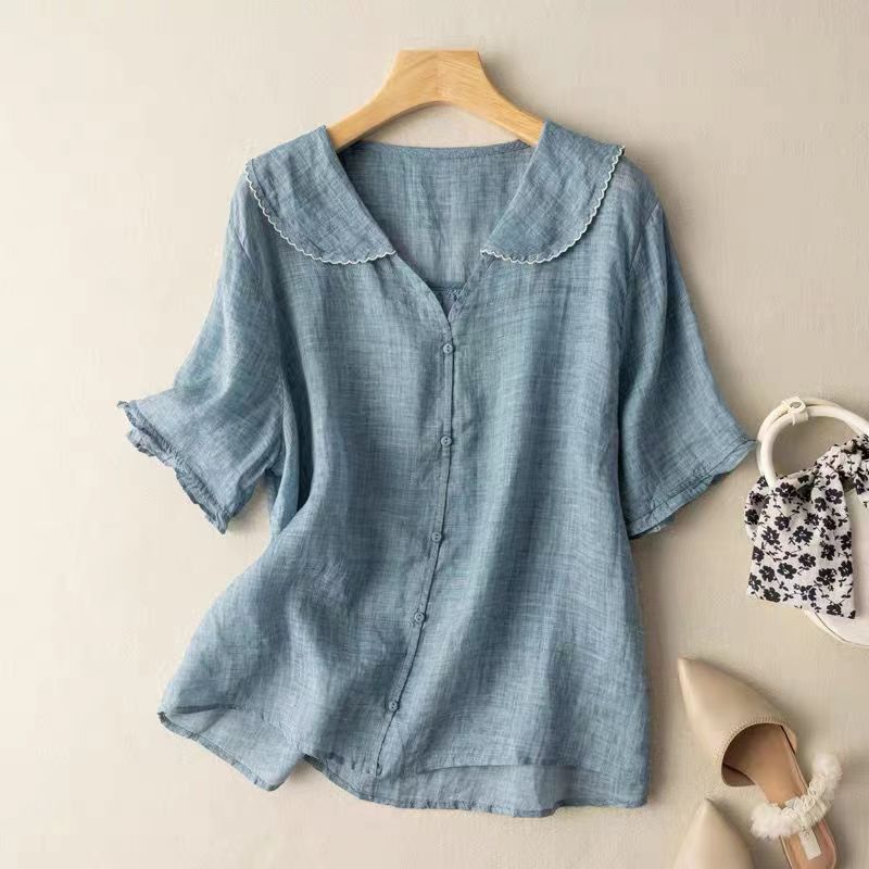 Vintage Damenbluse mit Knopfdetail – Elegante und Luftige Bluse für Vielseitige Looks